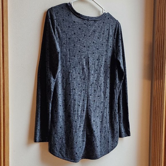 LOFT Dark Gray Polka Dot V-Neck Jersey Size XS - Picture 9 of 11